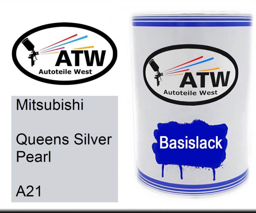 Mitsubishi, Queens Silver Pearl, A21: 500ml Lackdose, von ATW Autoteile West.